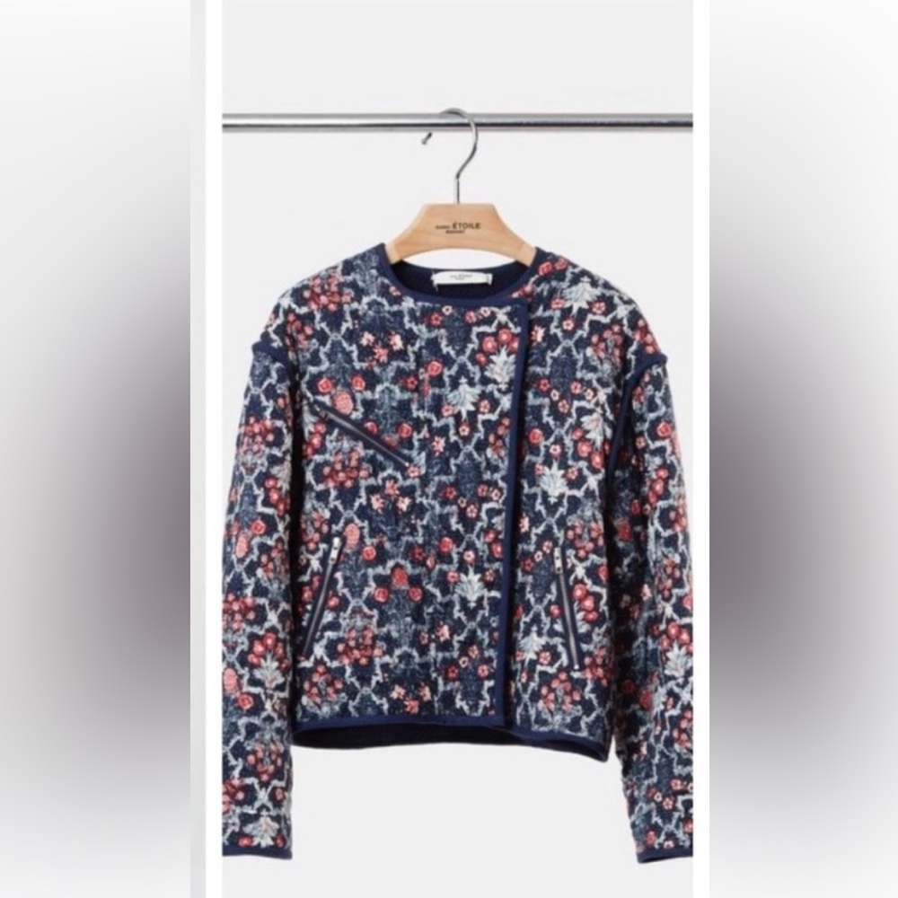 Isabel Marant Etoile Manae Floral Quilted Linen Jacket 36FR NWT